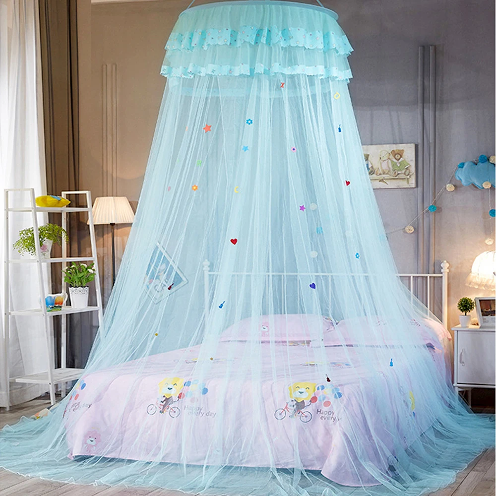 

Dome hanging mosquito net 4 Colors Dome Bed Netting Canopy Lace Bed Canopy Girls Room Decor Kids Baby Bedding