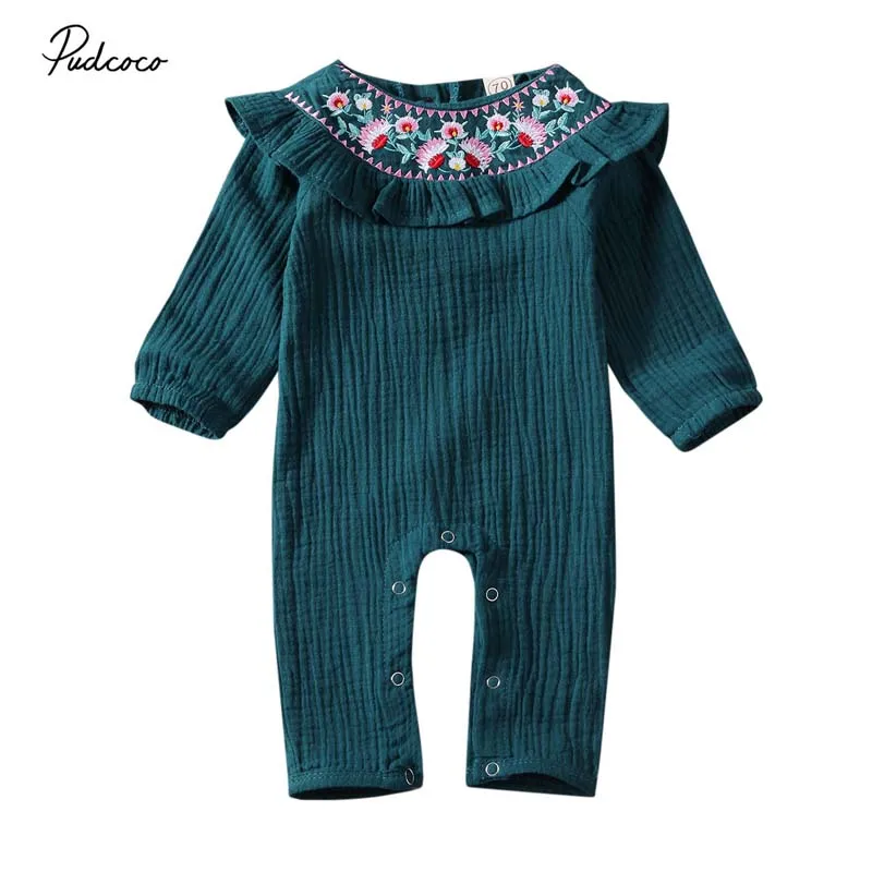 2019 брендовая одежда для новорожденных девочек 0 18 месяцев комбинезон с цветочной