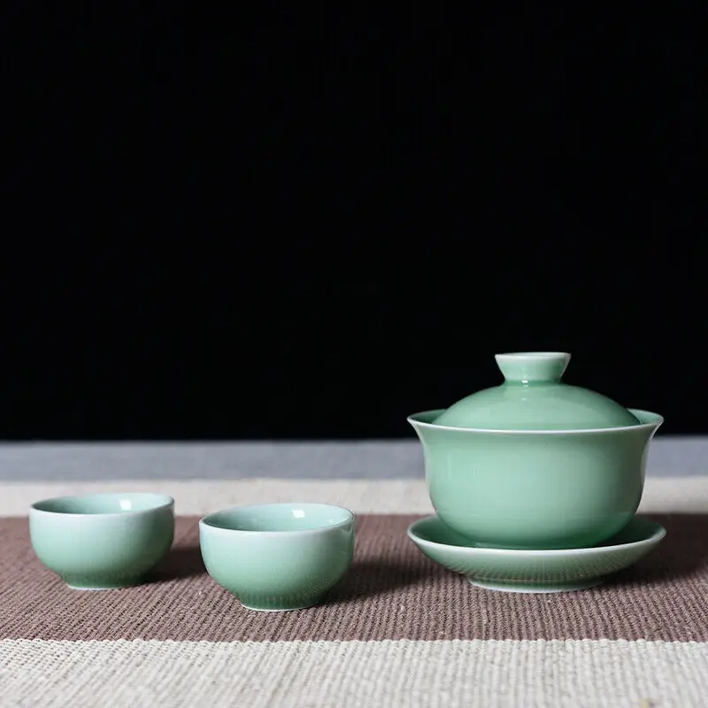 Китайский чайный набор Longquan Celadon Gaiwan кунг фу GE DI чаша для обжига SanCai 200 мл| |