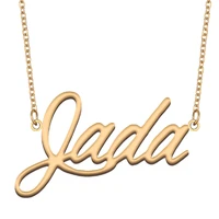 jada name necklace for women stainless steel jewelry 18k gold plated nameplate pendant femme mother girlfriend gift