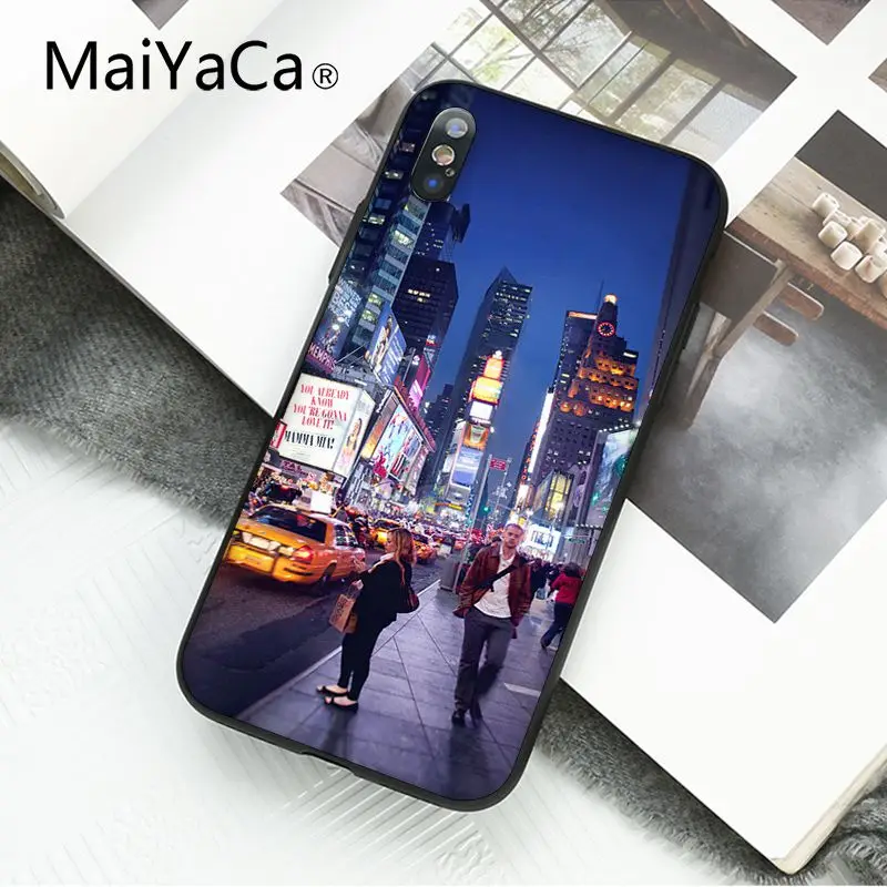 A4 MaiYaCa Нью-Йорк Таймс Сквер такси чехол для телефона для iphone 11 Pro 11Pro Max 8 7 6 6S Plus X XS MAX 5 5S SE XR - Цвет: A4