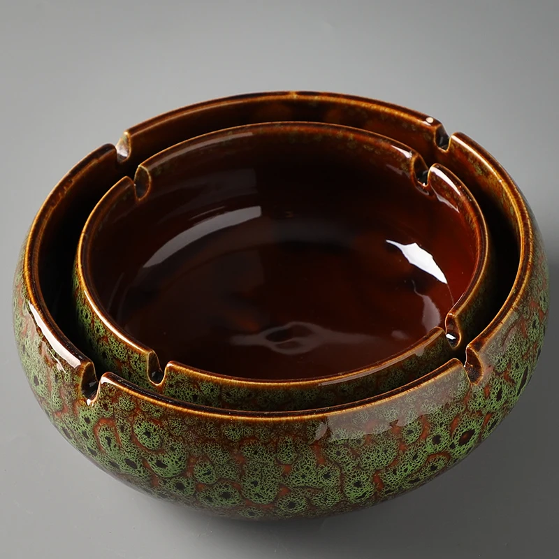 

Ceramic Ashtray Retro Chinese Style Home Living Room Office Windproof Ashtray Creative Personality Large Ashtray