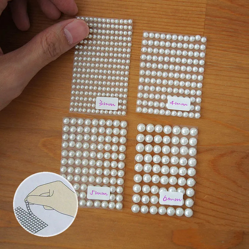 Pegatinas de perlas para ni&ntilde;os, accesorios autoadhesivos acr&iacute;licos de perlas de imitaci&oacute;n, fundas para port&aacute;tiles de diamantes personalizadas para m&oacute;viles-0