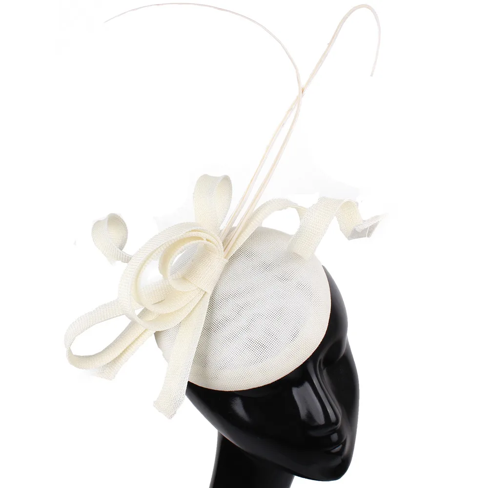 Fascinators navy Blue Hat Women Large Brim Flowers Linen Royal Wedding Fedoras Ladies Sinamay Hats Kentucky Derby Party Fedora