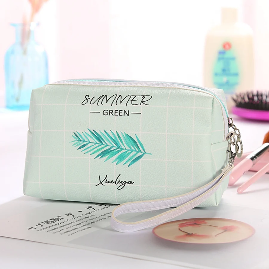 

New fashion plaid women cosmetic case make up bag printing hand storage bag home travel wash bag