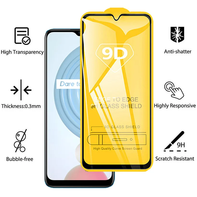 Protector de pantalla para Realme C 21 21C vidrio protector pantalla realme-c21 Oppo pel&iacute;cula de c&aacute;mara cristal templado realmi c21 cristal templado para Realme c21-2