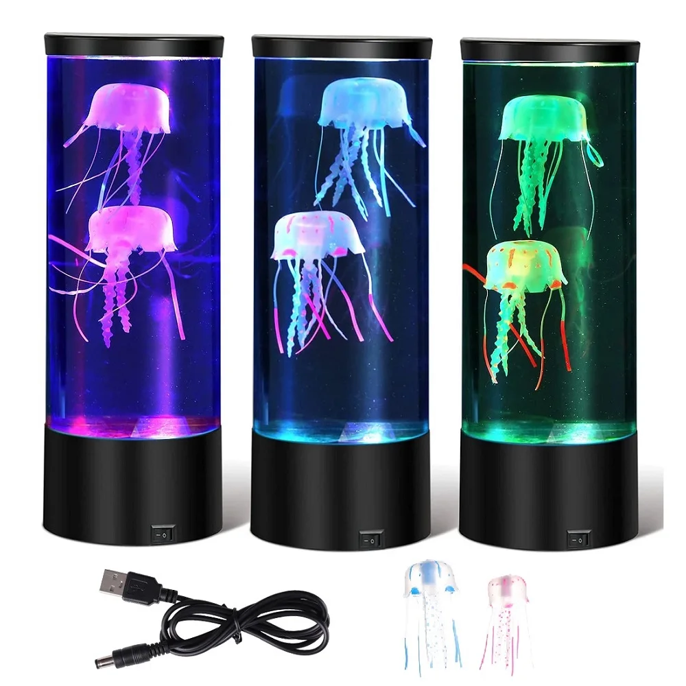 

LED Fantasy Jelly/Fish/Volcanic/Jellyfish Lamp USB/Battery Color Changing Jellyfish Tank Aquarium Night Light Mood Lava Lamps