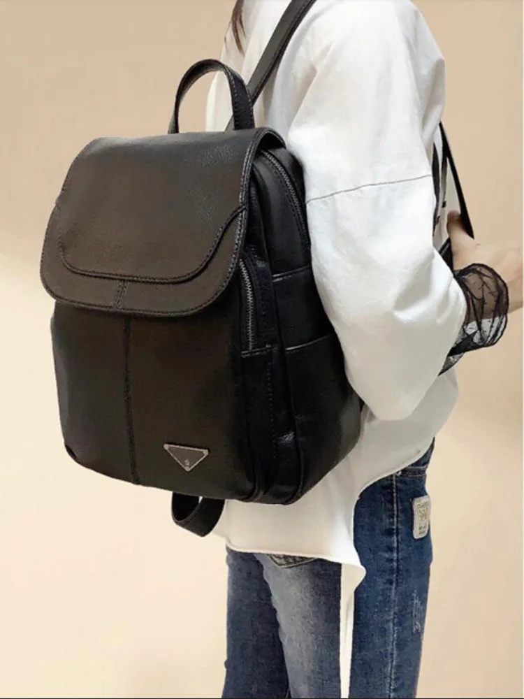 

Real Leather Women Backpack Mini Backpack Women Luxury Designer Backpack Solid Color School Bags