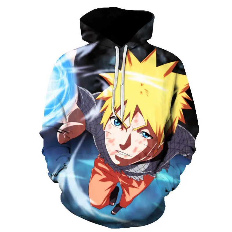 

2021 New Men's Fashion Casual 3D Printing Anime Naruto Seventh Generation Creative Peripheral Hooded Sweatshirt Large Size Small