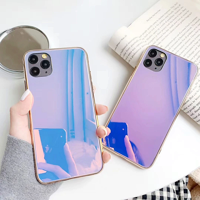 Роскошный чехол с зеркалом для макияжа iphone 11Pro MAX SE XS XR 6 7 8 Plus защитный мягкий
