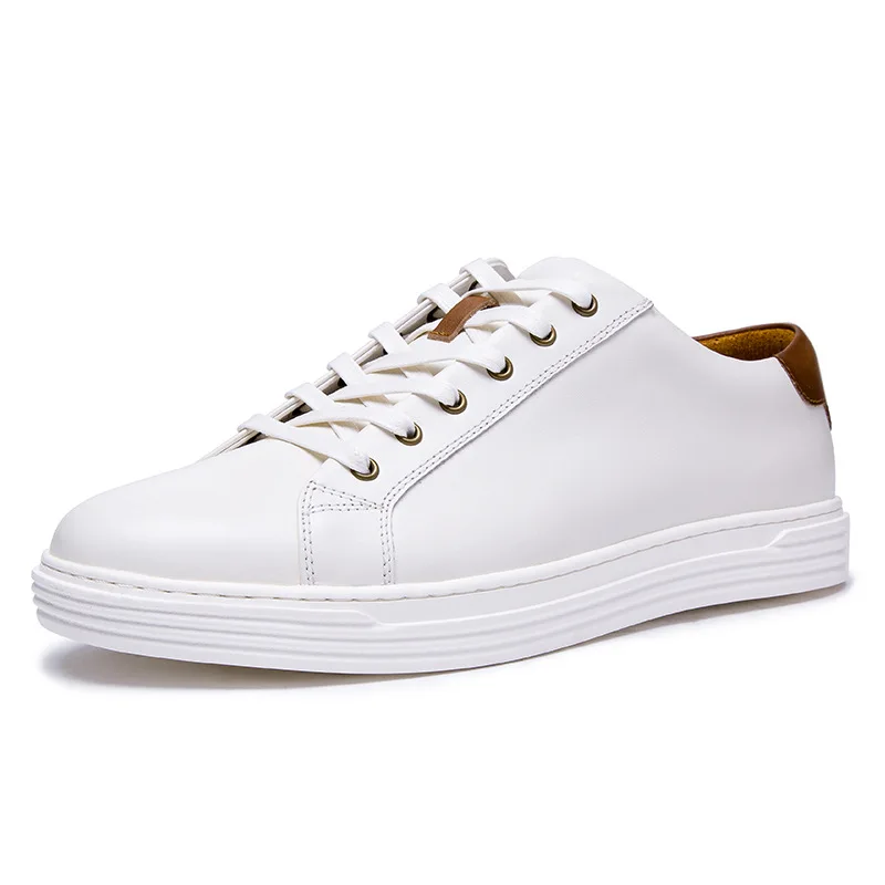 

Summer Mens Shoes Casual Genuine Leather Sneakers White Shoes Lace Up MaleSneakers Plus Size 44 Handmade Brand Driving Shoes