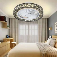 nordic postmodern intelligent led ceiling fan with lamp remote control bedroom decorative fan invisible silent ceiling fan lamp