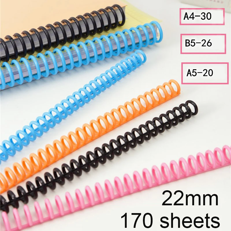 10pcs 22mm 30 Holes Plastic Loose-leaf Ring Binder Binding Strip A4 Rings Binding Planner Accessories School Ring Spiral Binding