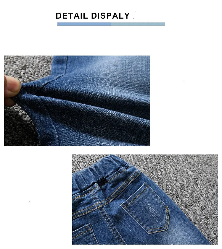 Джинсы для девочек Весенняя детская одежда однотонные узкие брюки карандаш в Корейском стиле эластичные