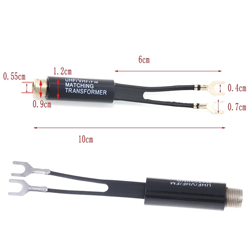 2 шт. кабель UHF/VHF/FM/TV F 75-300 Ом балуновая антенна подходящий трансформатор адаптер |