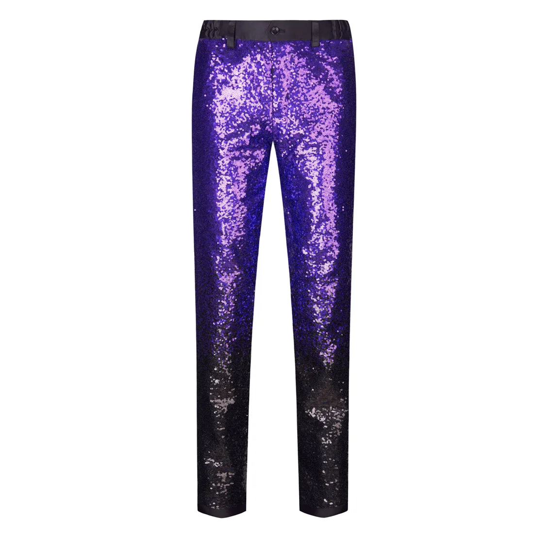 

PYJTRL Men Gradual Change Pants Gold Purple Blue Pink Green Sequins Stylish Slim Fit Party Wedding Banquet Nightclub Singers Tro