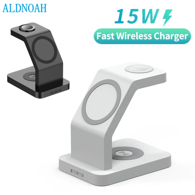 

15W Magnetic Wireless Charger Stand 4 in 1 QI Fast Charging Dock Station For iPhone 13 12 Pro Max Mini Apple Watch 7 Airpods Pro
