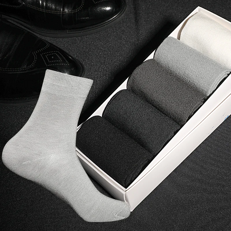 Новинка 2019 одноцветные мужские носки из бамбукового волокна черные против
