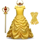 Женское платье для косплевечерние, вечерний костюм с длинным хвостом, детское элегантное платье, костюм принцессы, Карнавальная одежда на Хэллоуин