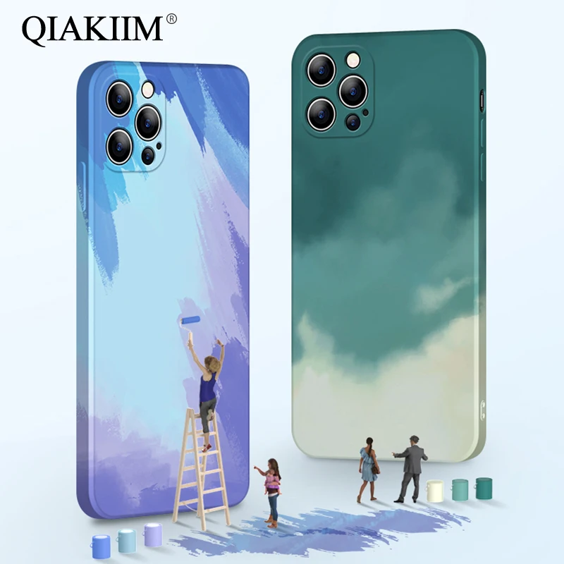 Акварельные чехлы для телефонов iPhone 11 Pro Max 12 Mini XR XS X 8 7 6 6S Plus SE защитный чехол из