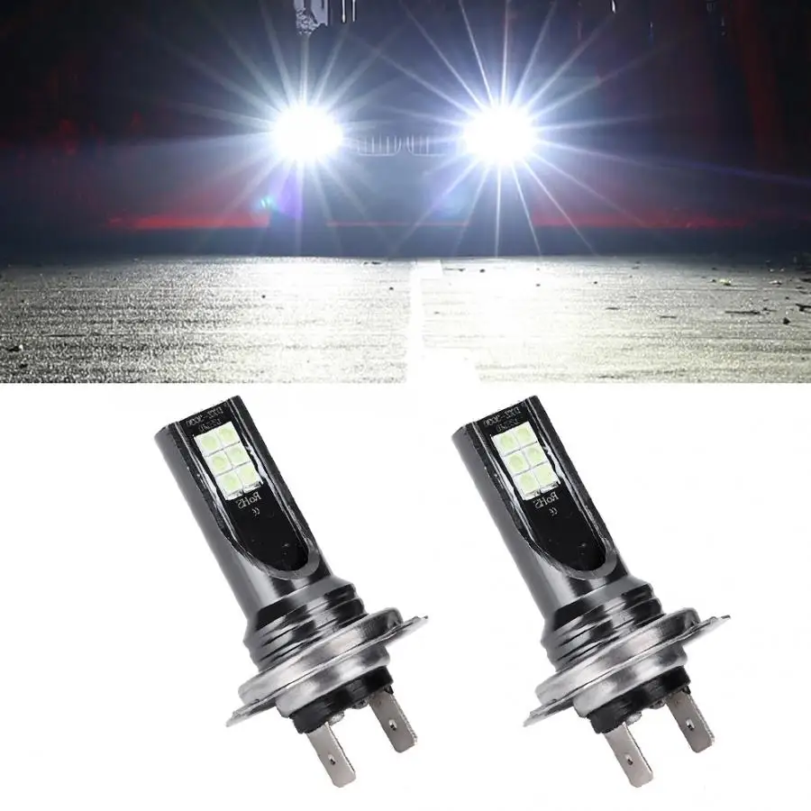 1 пара 3030 H7 12LED белый свет 3000K 1000LM передняя фара автомобиля лампочки-фары автомобильные аксессуары DC12V-24 V