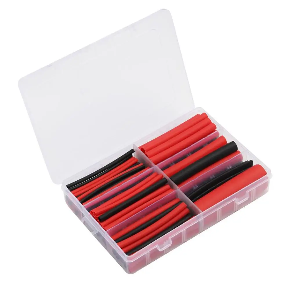 270 шт. 3:1 красный черный термоусадочный набор с двойными стенками термоусадочная