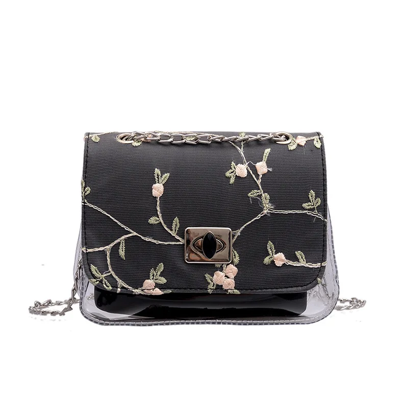 Новая прозрачная сумка желе с одним плечом диагональной цепочкой небольшой