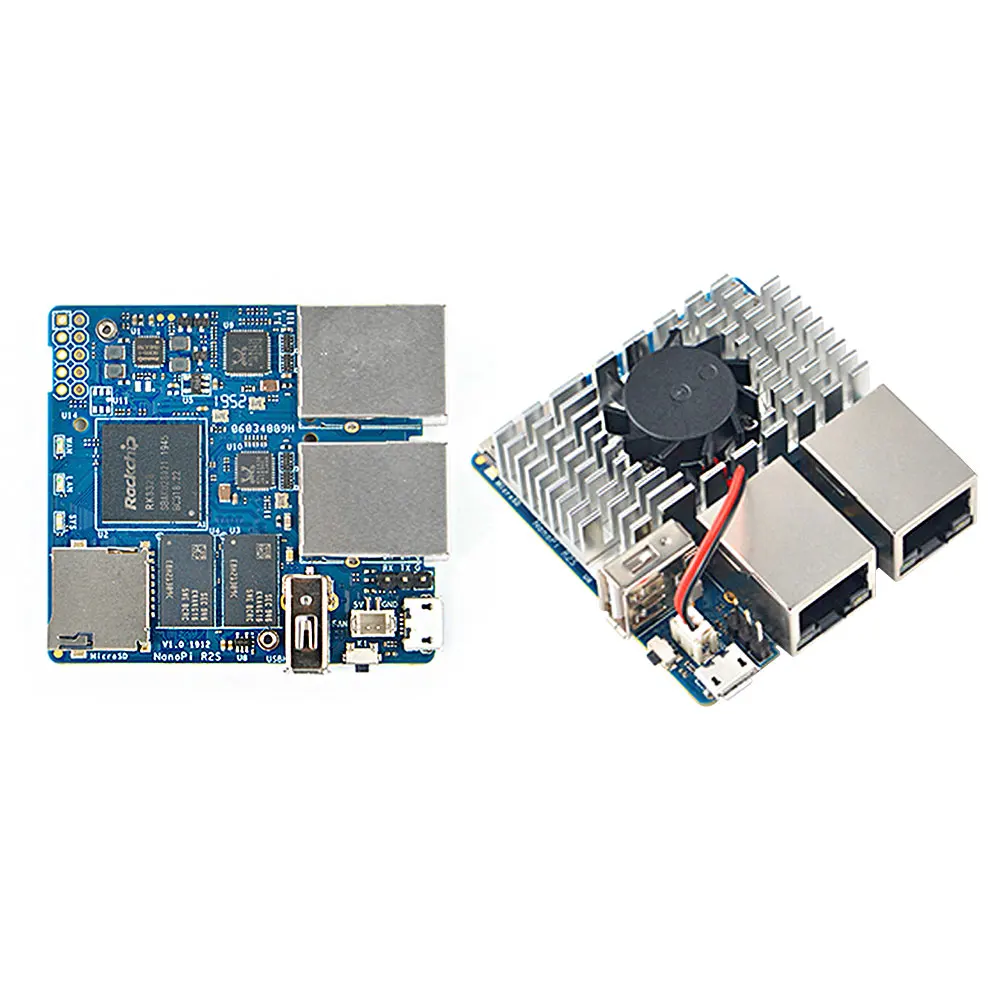 Шлюзы Ethernet NanoPi R2S с двойным Гбит/с поддержка системы OpenWrt LEDE плата V2ray Ssr Linux Rockchip