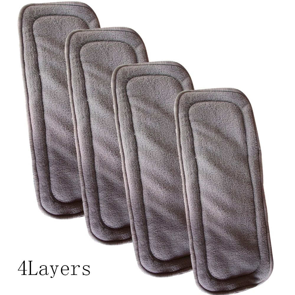 4Layers insert 4 шт. детские карманные пеленки сумки на молнии водонепроницаемые влажные и сухие тканевые подгузники вставки мумия мешок многоразовые менструальные подкладки сумка - Цвет: 4Layers insert