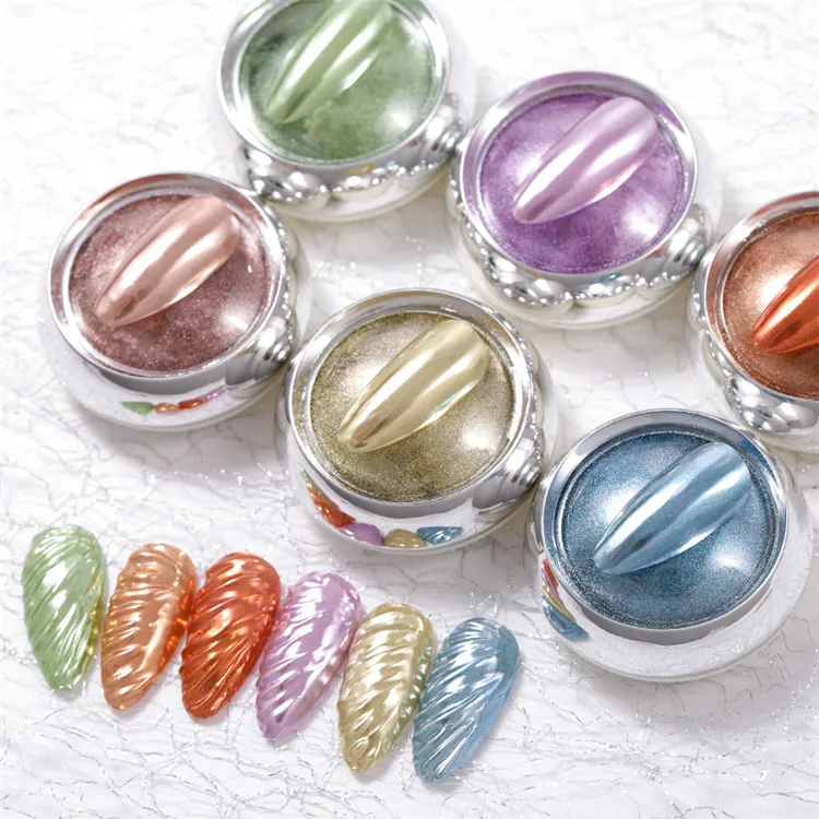 

Holographic Powder on Nails Laser Silver Glitter Chrome Nail Powder DIP Shimmer Gel Polish Flakes for Manicure Pigment
