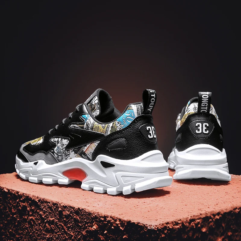 

Men's Casual Shoes Lightweight Comfortable Personality Sneakers Men Breathable Fashion Trend Snerkers Rubber Jogging Shoes