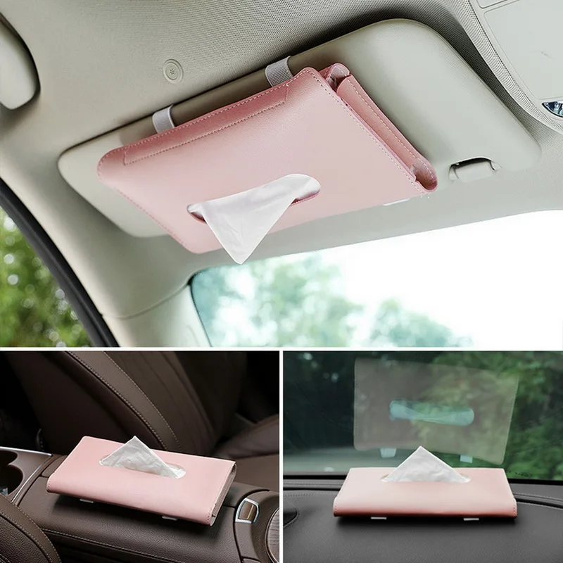 

1 Pcs Car Tissue Box Towel Sets Car Sun Visor Tissue Box Holder Auto Interior Storage Decoration for BMW Car Accessories
