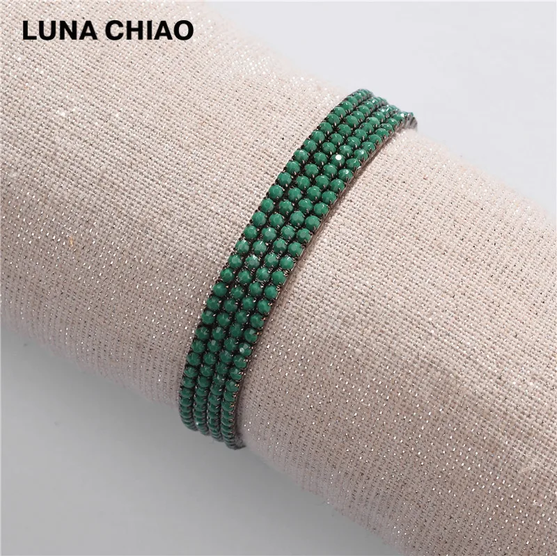 green LUNA Чао 4 шт./компл. Браслет-манжета смолы БИСЕРНЫЕ НИТИ несколько составные браслеты для Для женщин - Окраска металла: green