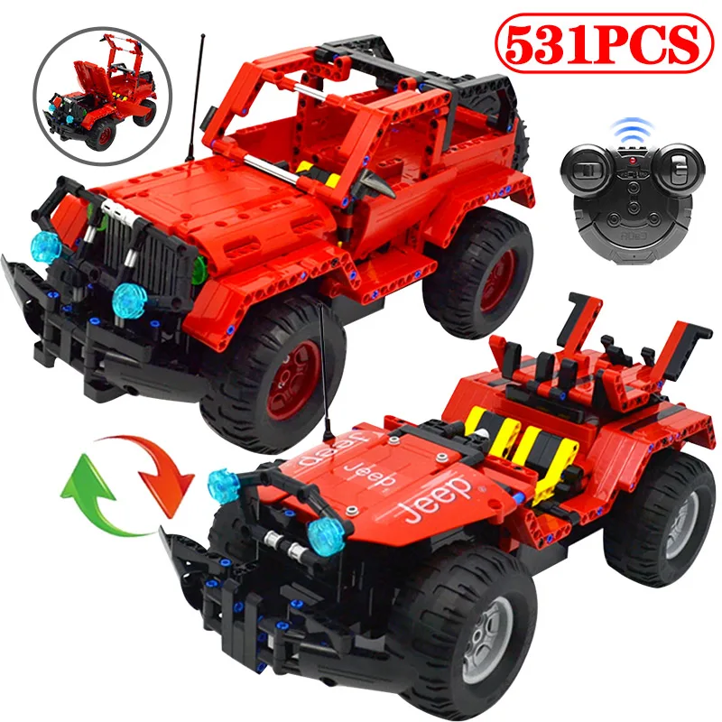 531 шт. RC Jeep Wrangler 2 в 1 строительный блок высокотехнологичных дистанционного