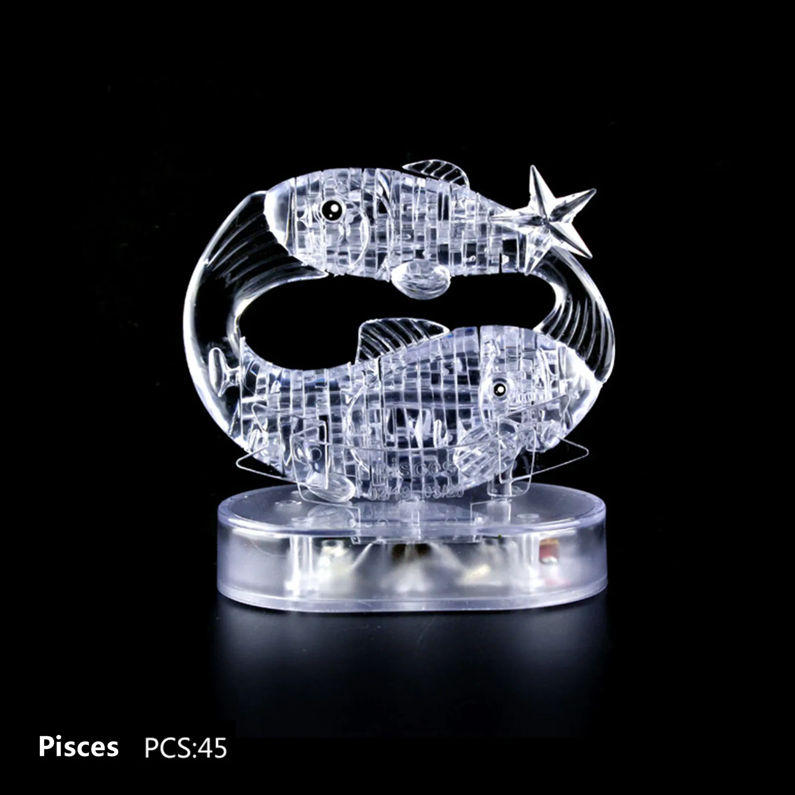 

toys for children 3D Crystal Puzzle Jig-saw Clear Twelve 12 Constellation Astrolog Flash LED Light zabawki dla dzieci gifts #L4