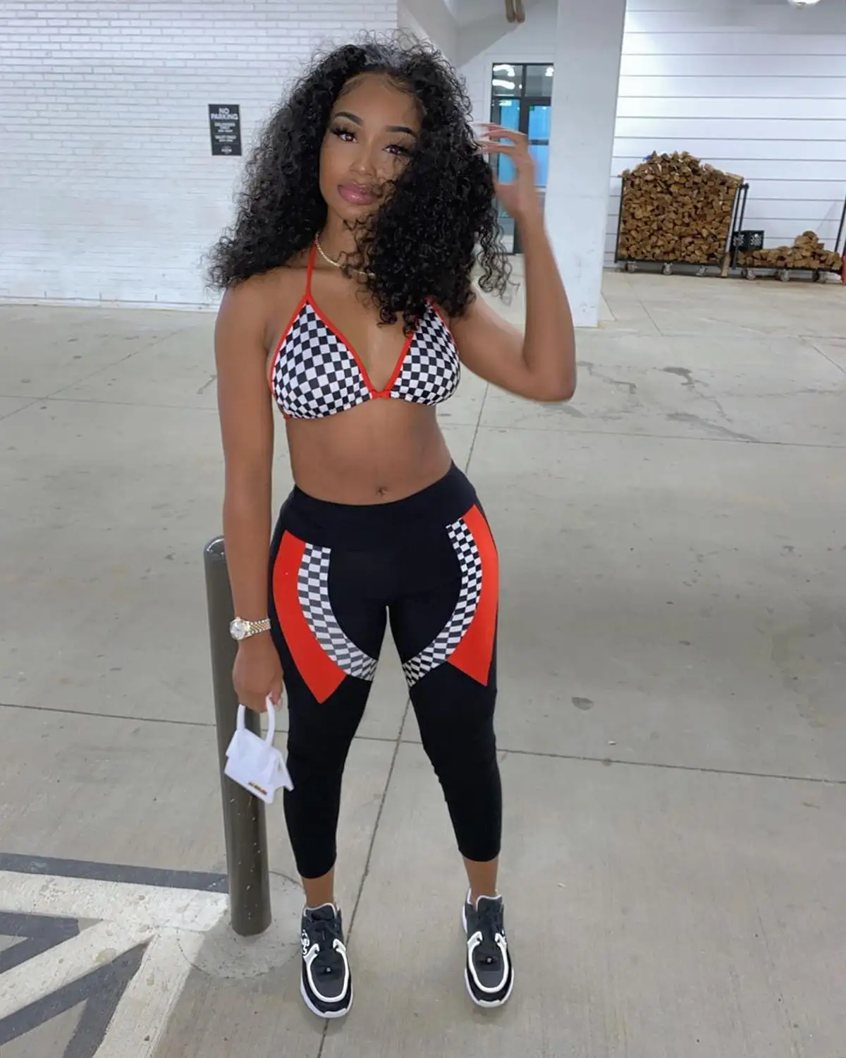 

women 2 piece set crop top tanks ruched stacked pants bodycon sexy streetwear 2020 summer clothes club outfit tracksuit
