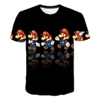 4-16 T Детская одежда Забавные Рубашки с героями мультфильмов игры Марио брако футболка для мальчиков детские топы 2021 летние крутые футболки с коротким рукавом топы для девочек