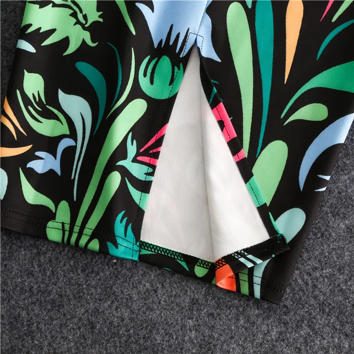 Женская летняя юбка-карандаш с цветочным принтом повседневная Юбка До Колена