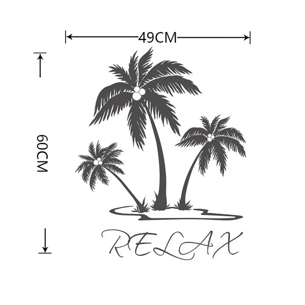 

Hot Sales!!!Tropical Coconut Tree Printing Wall Stickers Removable DIY Art Decoration Decals