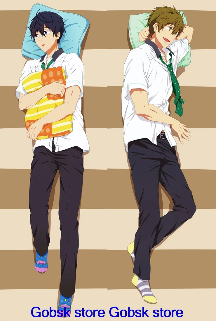 Аниме дакимакура бесплатно! Чехол для подушки Iwatobi Swim Club Nanase Makoto Rin Haruka Tachibana Matsuoka