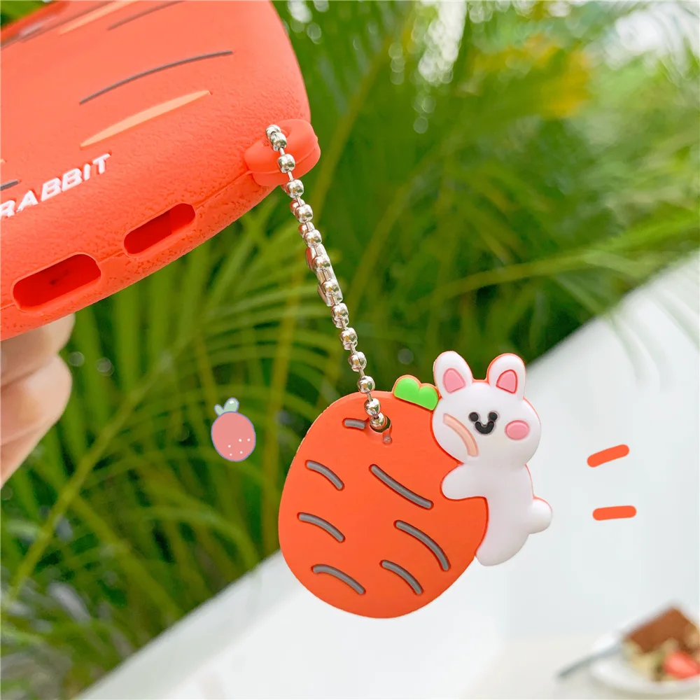 

Korean Funny Cartoon 3D Doll white rabbit Carrot Silicon Soft Case For iphone 12 11 Pro XR X XS Max 7 8 Plus SE2 Phone Cover
