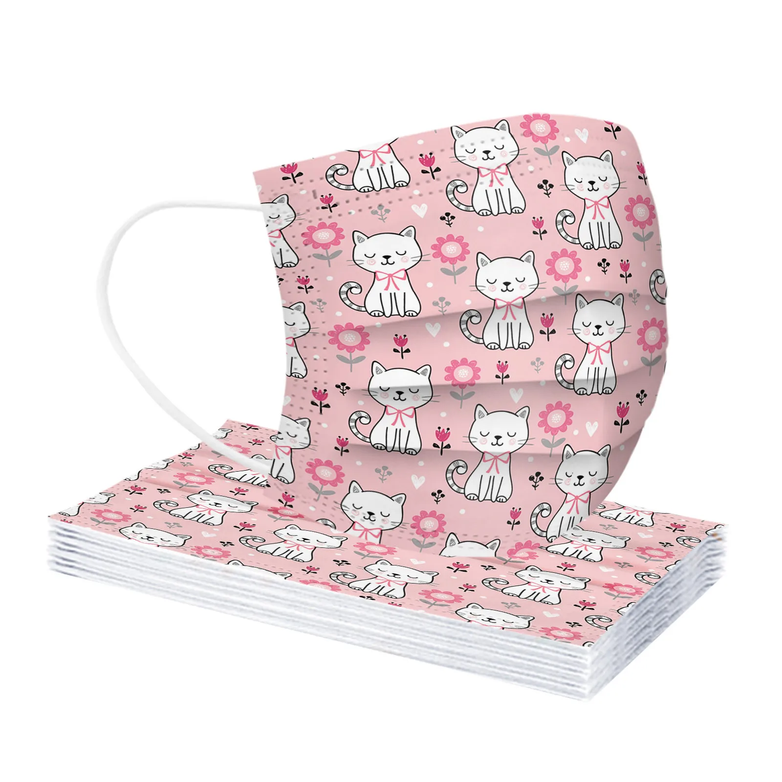 

Adult Cat Mask Disposable Face Mask 3ply Ear Loop For Dust Outdoors Sports Mouth Cover Mask Mascarillas Mondmasker R2