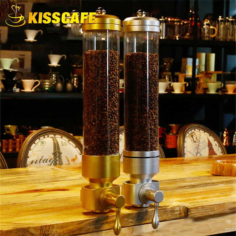 Подставка из алюминиевого сплава и акрила для кофейных зерен 1800 г|Бутылки банки