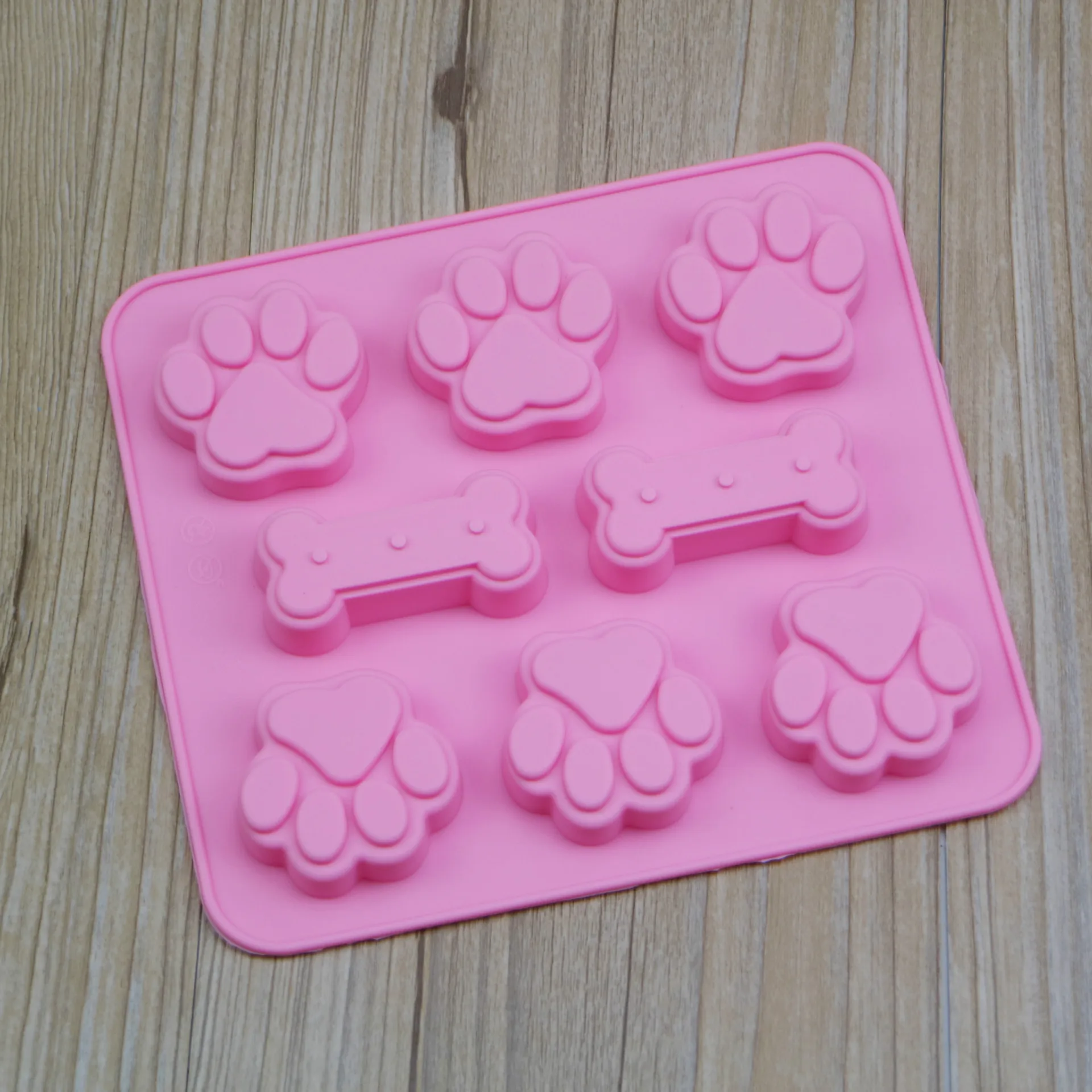 Щенок Собака Paw и костной формы для фруктового льда силикона лакомство