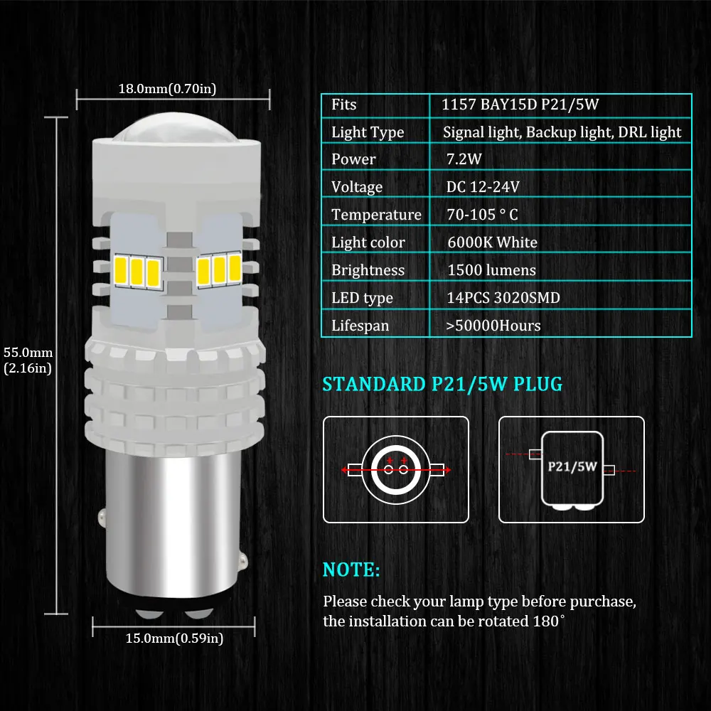 KAMMURI Canbus Белый P21/5 W светодиодный 1157 BAY15D 14SMD светодиодный авто DRL дневные ходовые огни Задний стояночный фонарь 1500LM белый Янтарный красный