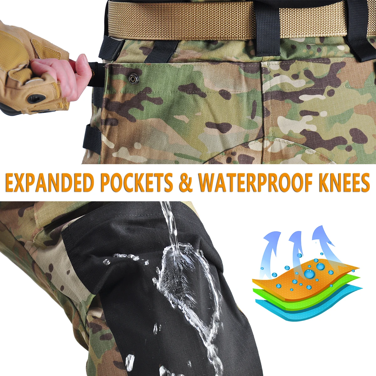 Брюки карго мужские тактические штаны с наколенником Походные спецназ в стиле