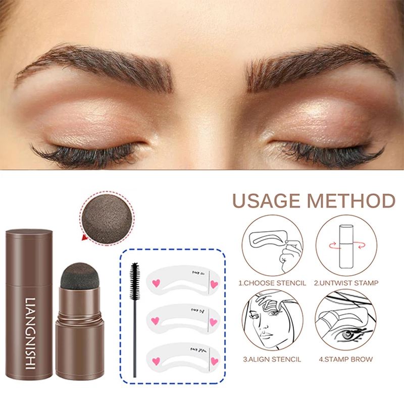 

Eyebrow Powder Stamp Tint Stencil Enhancers Eye Brow Shaper Lift Cosmetics Makeup One Step Eyebrow Stamp Shaping Kit Set