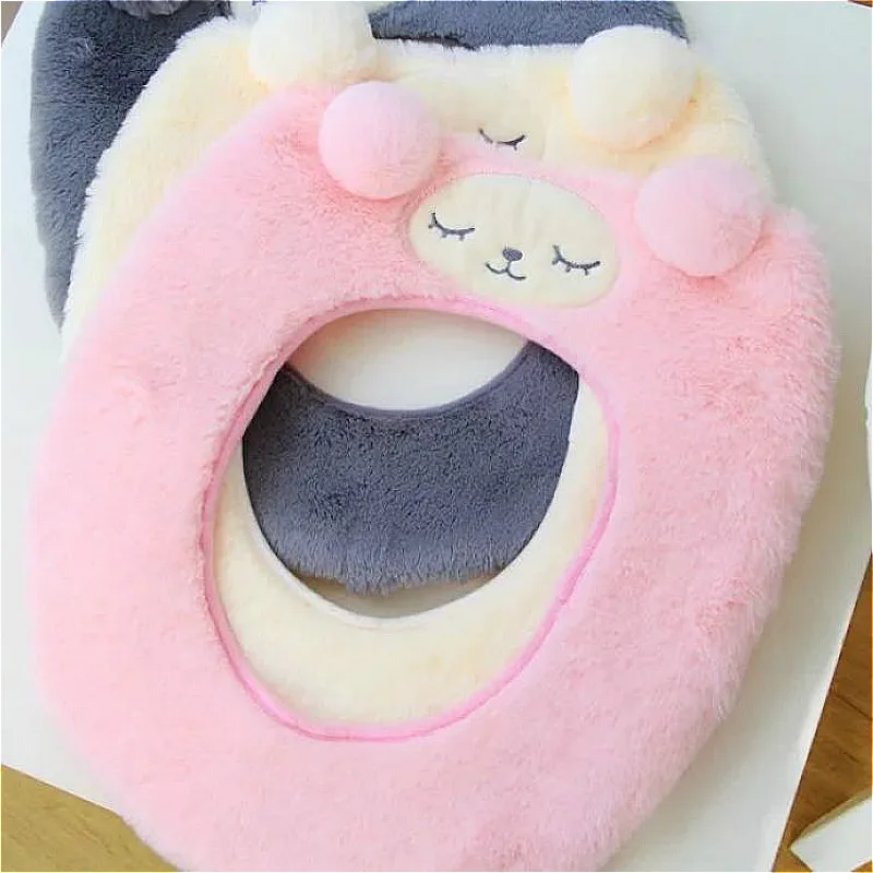 Бархатный Чехол на сиденье для унитаза с кроликом овечкой теплый мягкий чехол