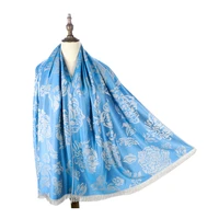 peony scarfs ladies stole feminino jacquard fashion pashmina shawl wrap winter woven bandana fringe echarpe