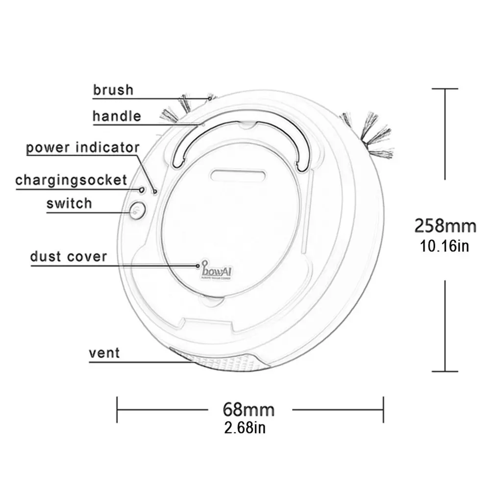 

USB Rechargeable Robot Vacuum Cleaner 1800Pa Strong Suction Smart Sweeper Robot Cleaning Tools For Home Appliance